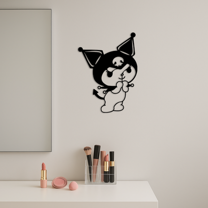 Kuromi Silhouette Metal Wall Art – Cute Gothic Character Design - KAFGP049 - Tampa Home & Garden Store