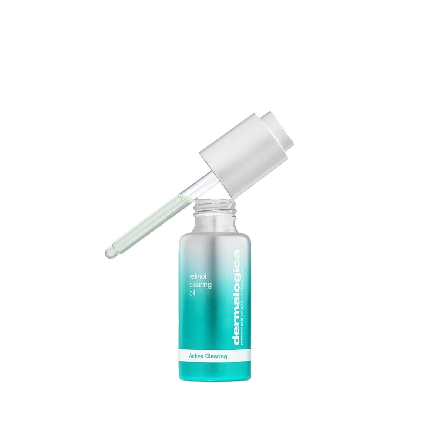 Dermalogica Retinol Clearing Oil turquoise gradient bottle with dropper for acne, clearing on Tampa Home & Garden Store