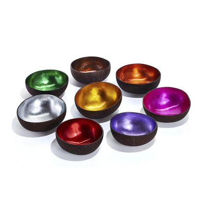 Coconut Rainbow Bowls With Gold Leaf Finish