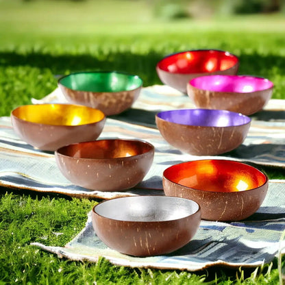 Coconut Rainbow Bowls With Gold Leaf Finish