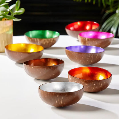 Coconut Rainbow Bowls With Gold Leaf Finish