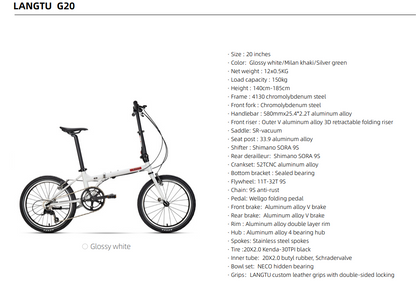 LANGTU Folding Bike 20“ inch - Tampa Home & Garden Store