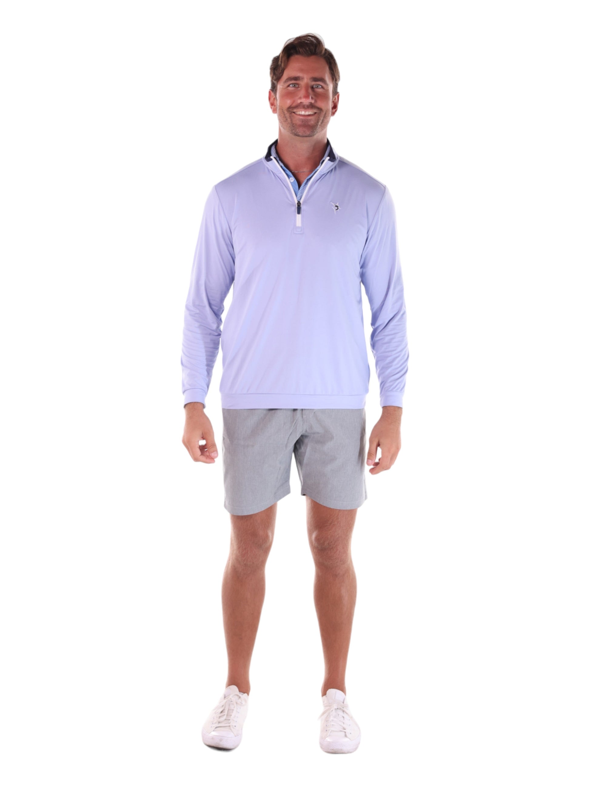 Long Beach Quarter Zip Ultra Soft Lightweight lavender long sleeve top by White Water Life on Tampa Home & Garden Store