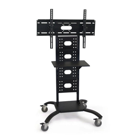 Mobile flat-screen TV stand cart with shelf and universal mount, black metal HomePacific on Tampa Home & Garden Store
