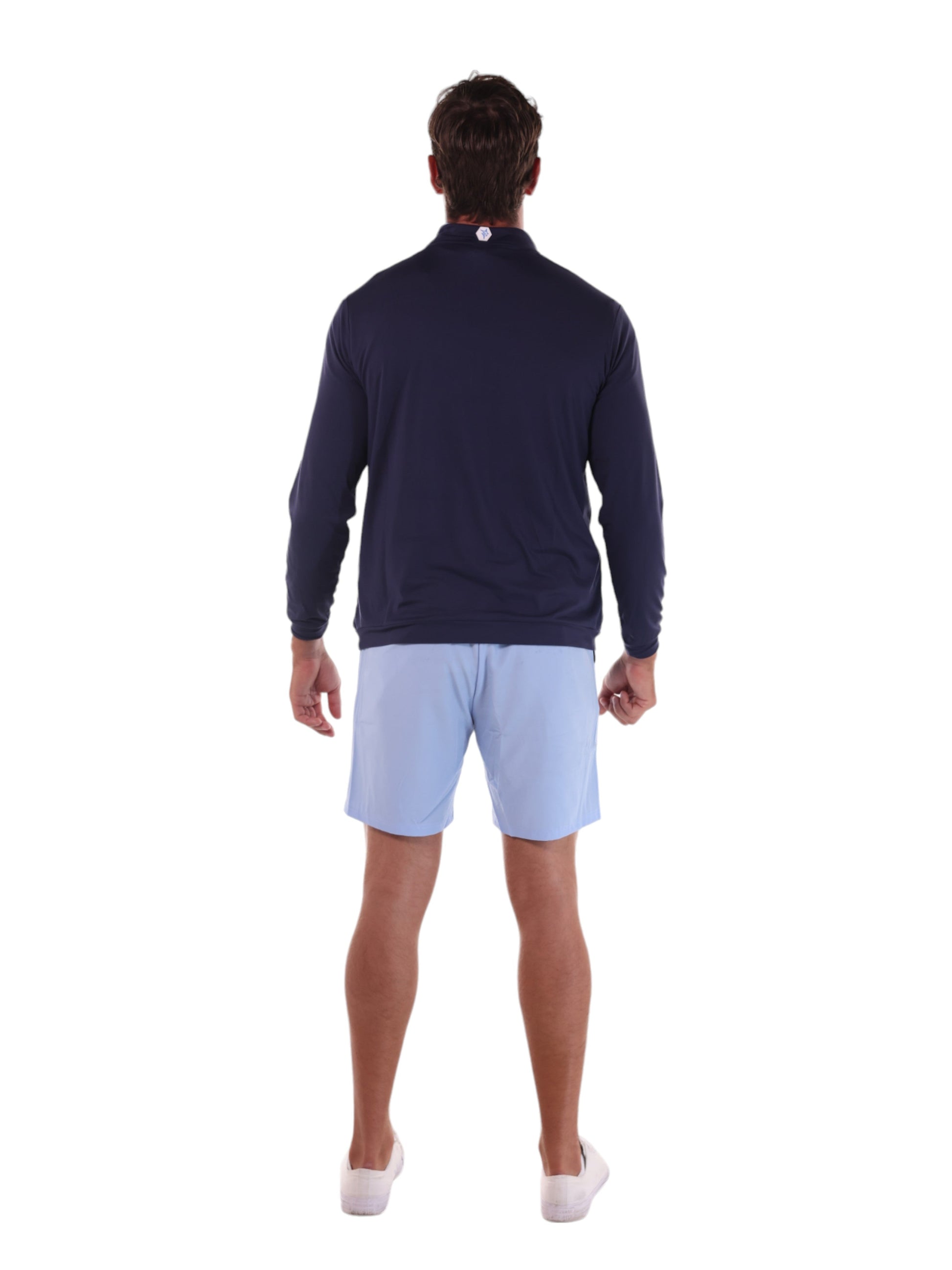 Long Beach Quarter Zip Ultra Soft Lightweight navy long sleeve top by White Water Life on Tampa Home & Garden Store