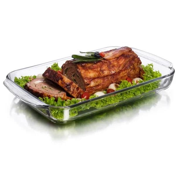 Juego de 3 fuentes para hornear de vidrio, apto para horno, apto para lavavajillas