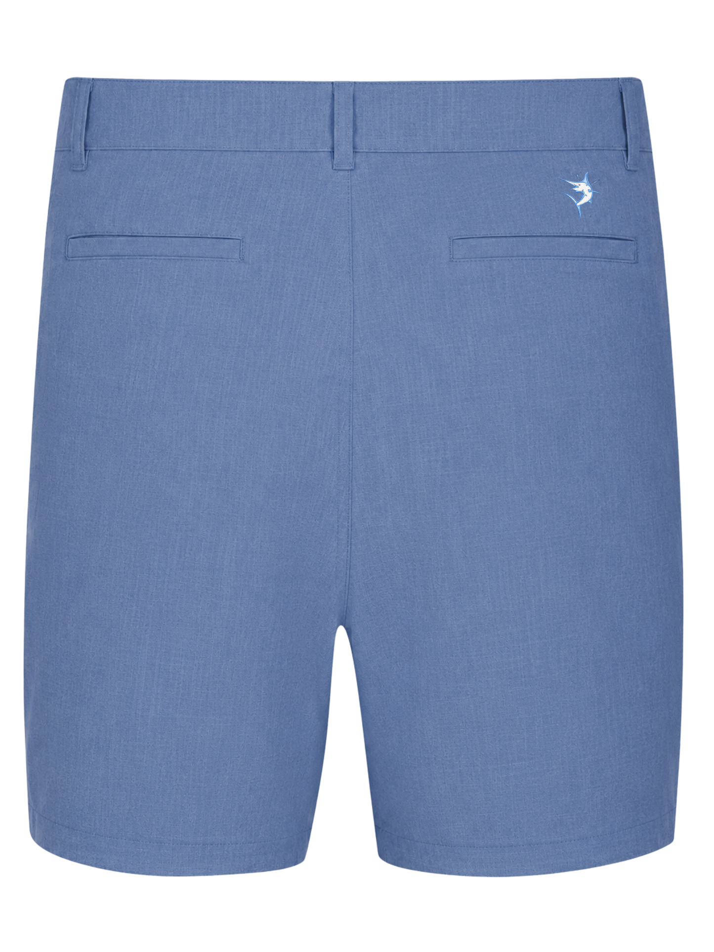 Bayport Lightweight Shorts blue with back welt pockets and White Water Life logo on hip on Tampa Home & Garden Store