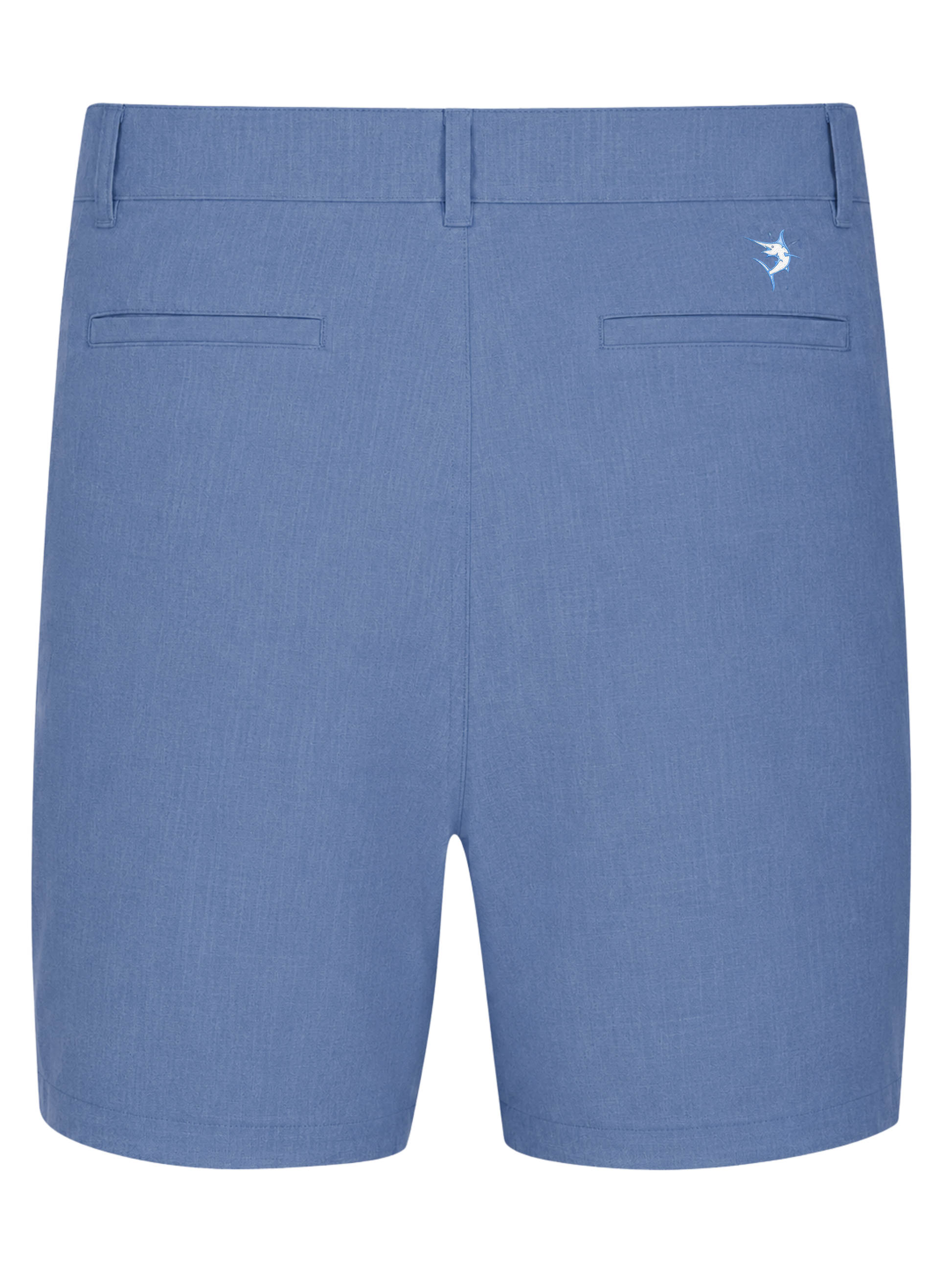 Bayport Lightweight Shorts blue with back welt pockets and White Water Life logo on hip on Tampa Home & Garden Store