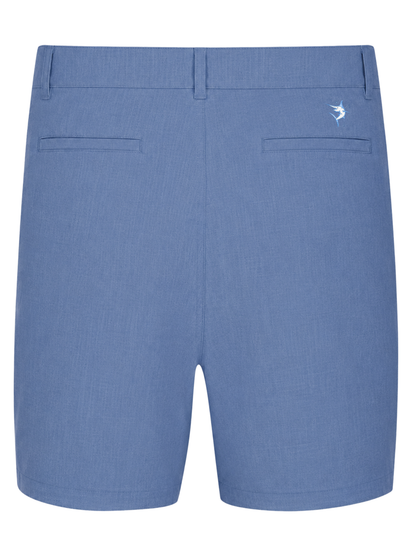 Bayport Lightweight Shorts blue with back welt pockets and White Water Life logo on hip on Tampa Home & Garden Store