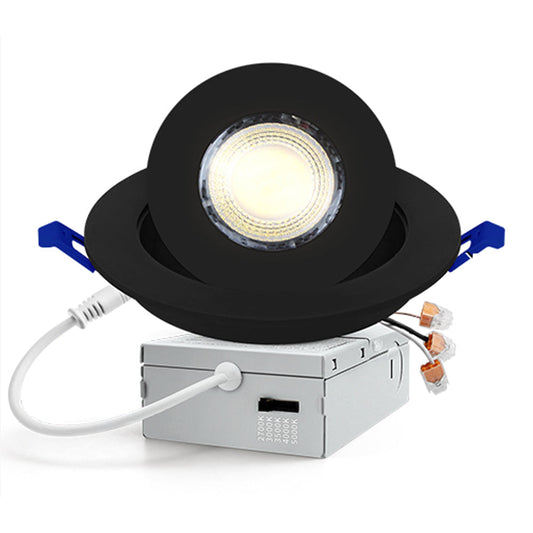 LED Canless Recessed Light 4 inch Gimbal 5CCT Dimmable Adjustable Directional Retrofit Eyeball Lighting with Jbox ETL Rated - Tampa soil911.com