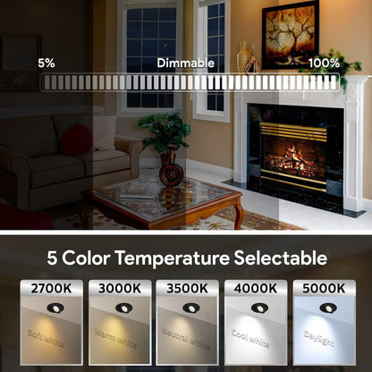 LED Canless Recessed Light 4 inch Gimbal 5CCT Dimmable Adjustable Directional Retrofit Eyeball Lighting with Jbox ETL Rated - Tampa soil911.com