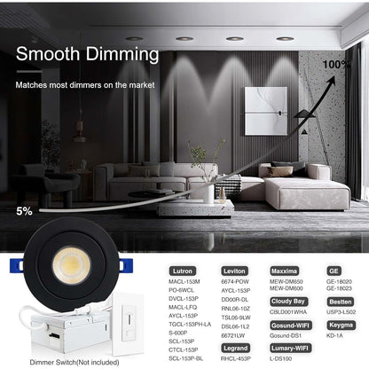 LED Canless Recessed Light 4 inch Gimbal 5CCT Dimmable Adjustable Directional Retrofit Eyeball Lighting with Jbox ETL Rated - Tampa soil911.com