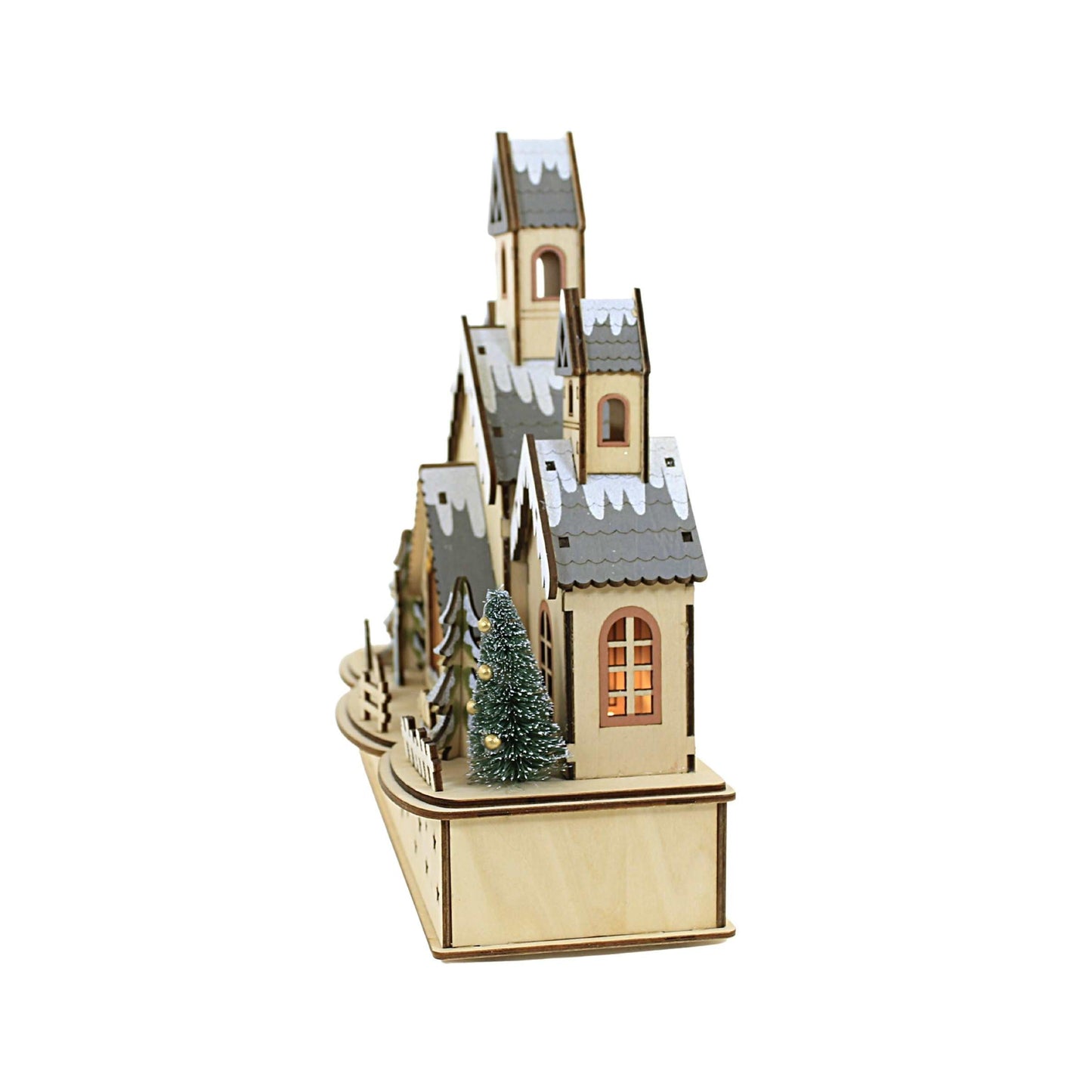 LED Wooden Church with Nativity Scene - 12 inch - Tampa Home & Garden Store