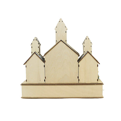 LED Wooden Church with Nativity Scene - 12 inch - Tampa Home & Garden Store