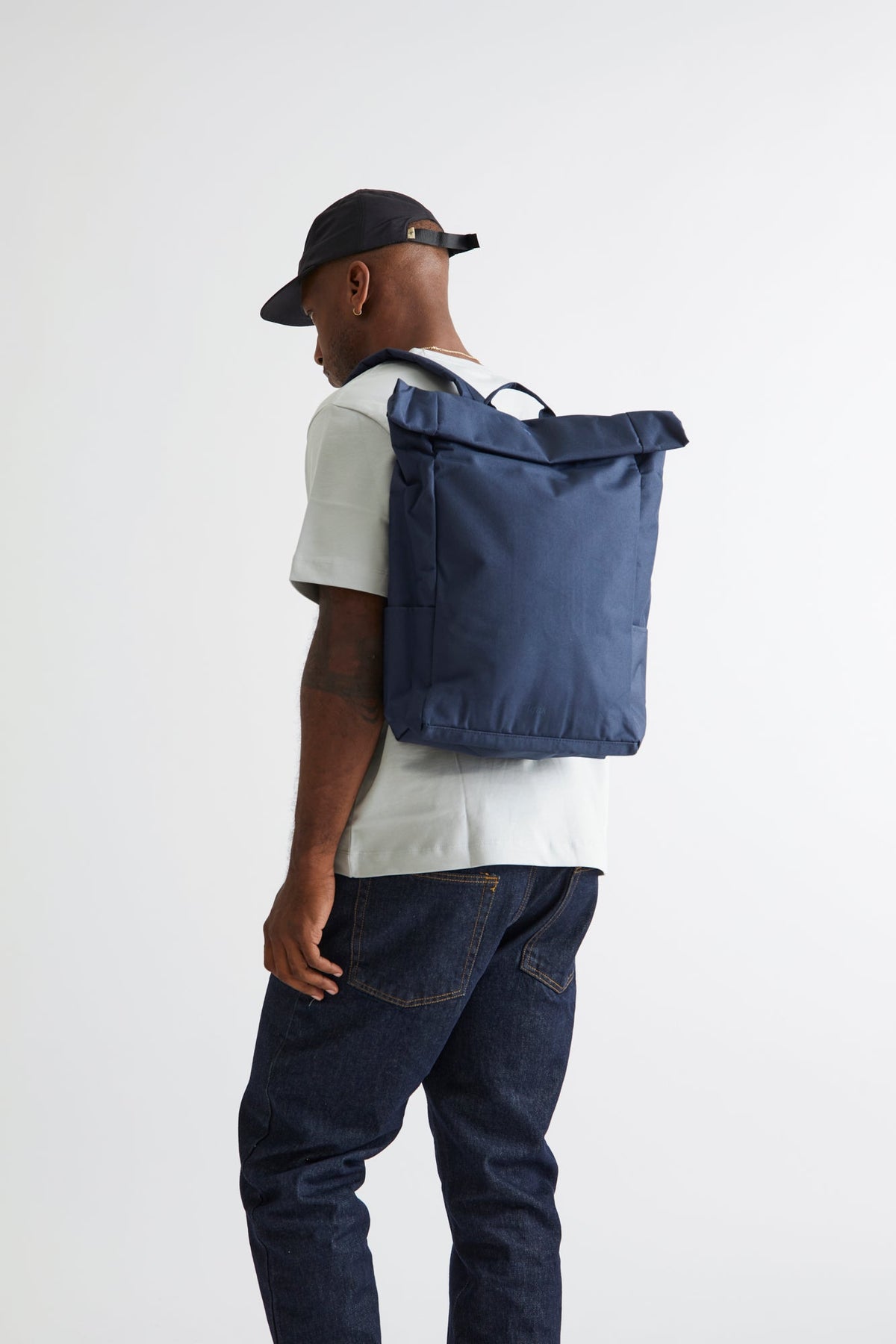 Backpack Lefrik USA Roll Navy with roll-top, two-position design on Tampa Home & Garden Store