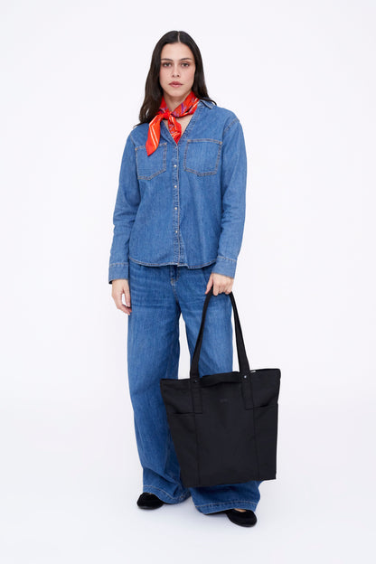 Raw Tote Bag by Lefrik USA, black lightweight tote with cotton handles on Tampa Home & Garden Store