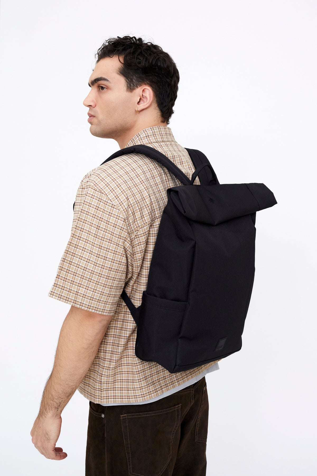 Roll Backpack Black with Laptop Sleeve by Lefrik USA, roll-top backpack for laptops on Tampa Home & Garden Store