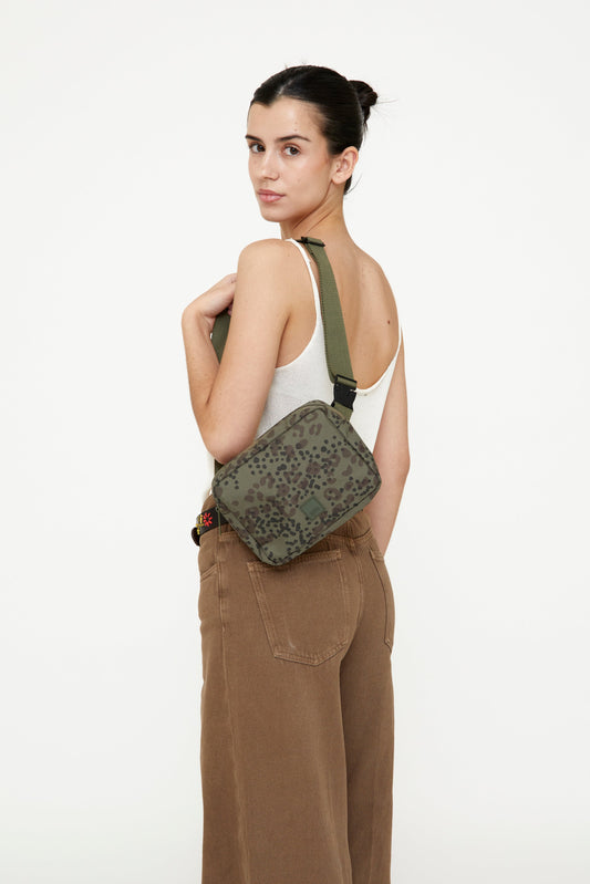 Reef Crossbody Printed Cheetah Bag lightweight camouflage fanny pack with olive strap on Tampa Home & Garden Store