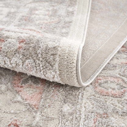 Damla Area Rug plush cream pile with soft pink accents on Tampa Home & Garden Store