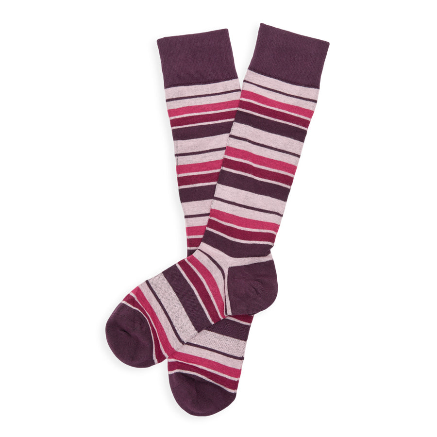 Leon Ultra Soft Maroon and Navy Dress Socks