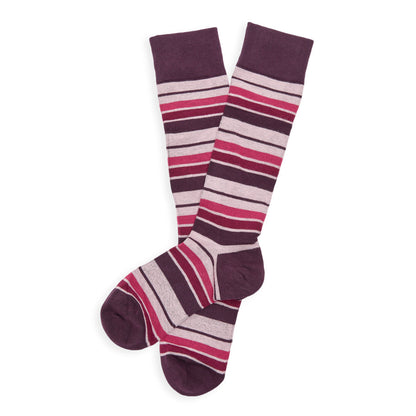 Leon Ultra Soft Maroon and Navy Dress Socks