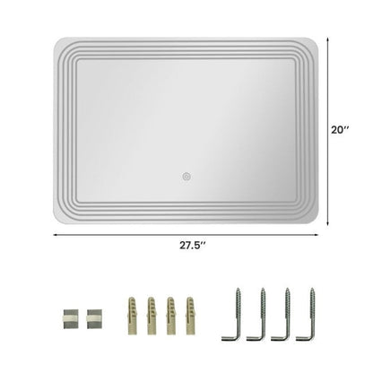 Espejo de baño de pared con sensor táctil LED de 3 tonos