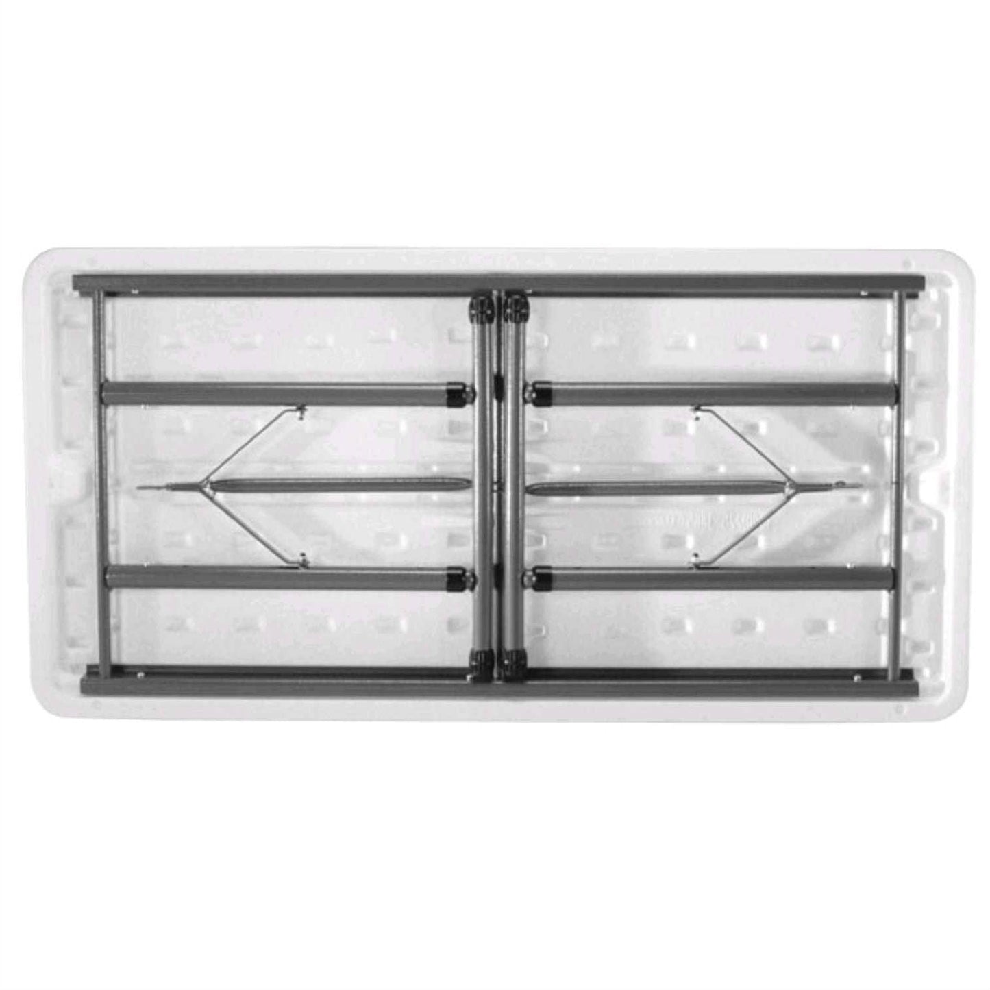 Mesa Plegable Comercial de 4 Pies de Altura Ajustable con Cubierta de HDPE Blanco