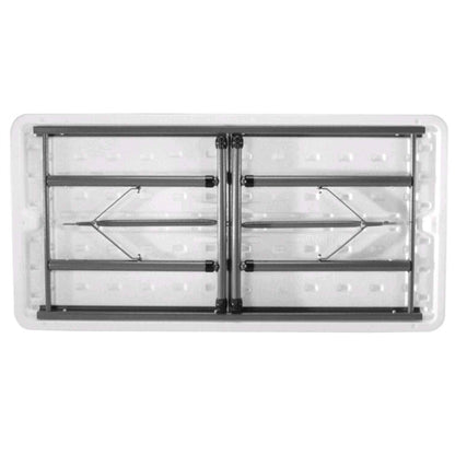 Mesa Plegable Comercial de 4 Pies de Altura Ajustable con Cubierta de HDPE Blanco
