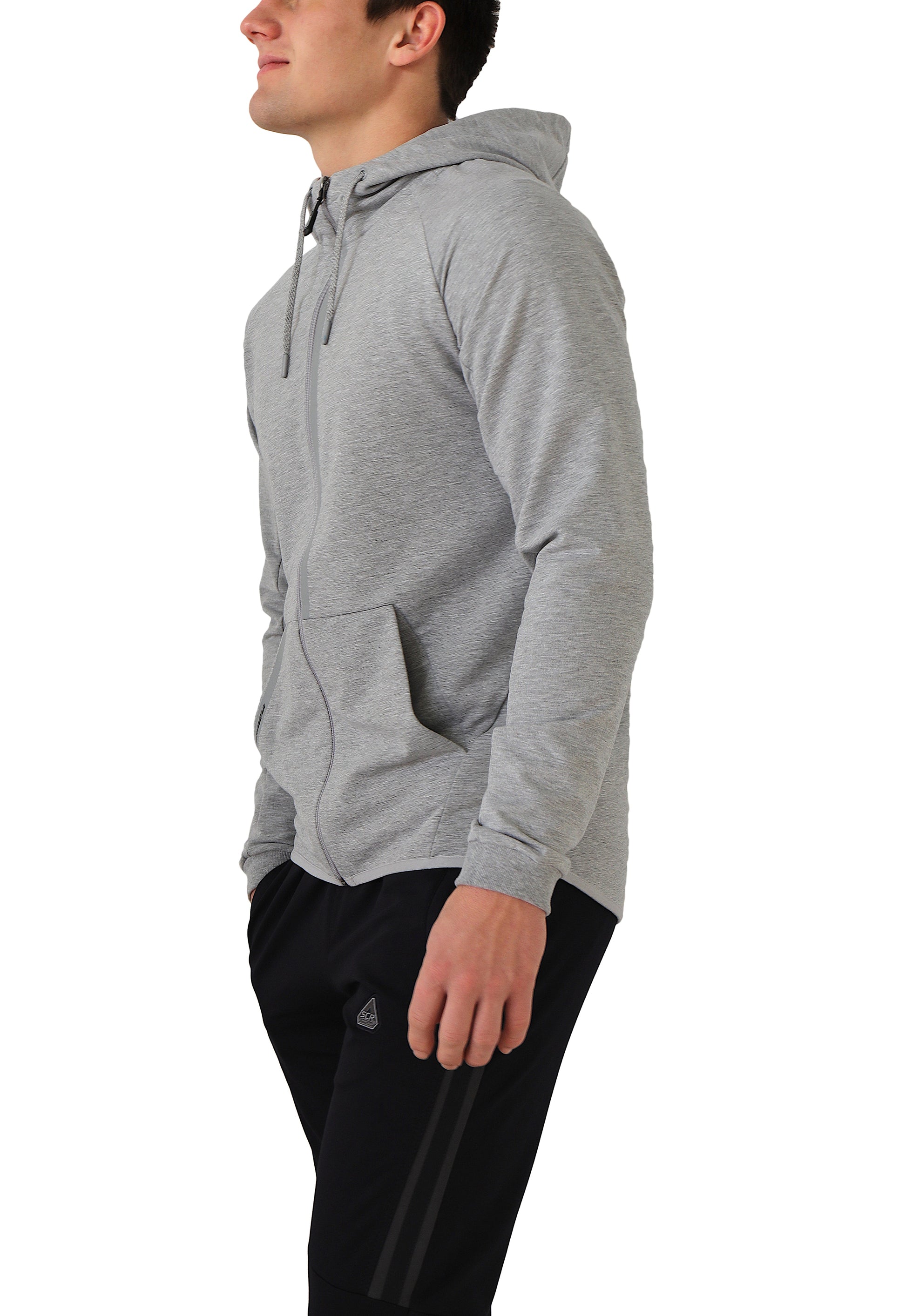 All-Day Comfort Hooded Sweatshirt Slim Fit gray heather zip-front hoodie SCR Sportswear on Tampa Home & Garden Store