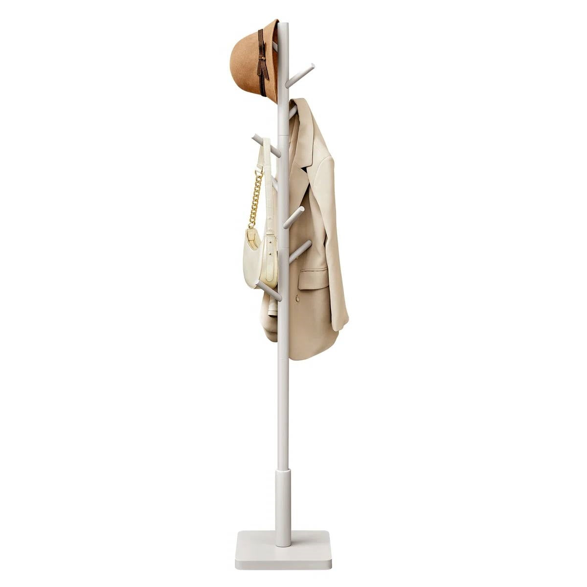 Perchero de madera maciza estilo rústico moderno para entrada, recibidor o sombreros en gris claro