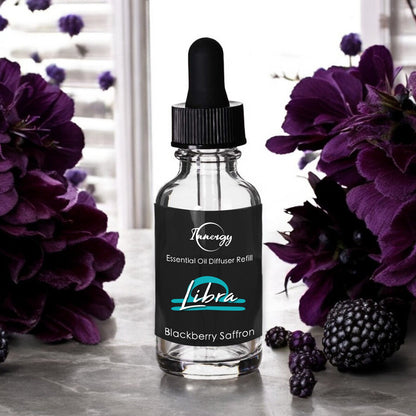 Diffuseur d'huiles essentielles Balance Zodiac enrichi de cristaux, désodorisant pour voiture, 8 ml