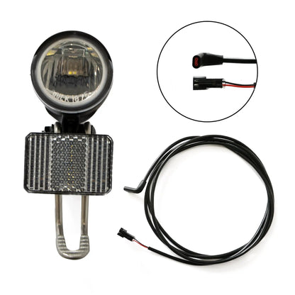 EUNORAU Front Light for Eunorau Ebikes, black LED headlight with bar mount and wiring harness on Tampa Home & Garden Store