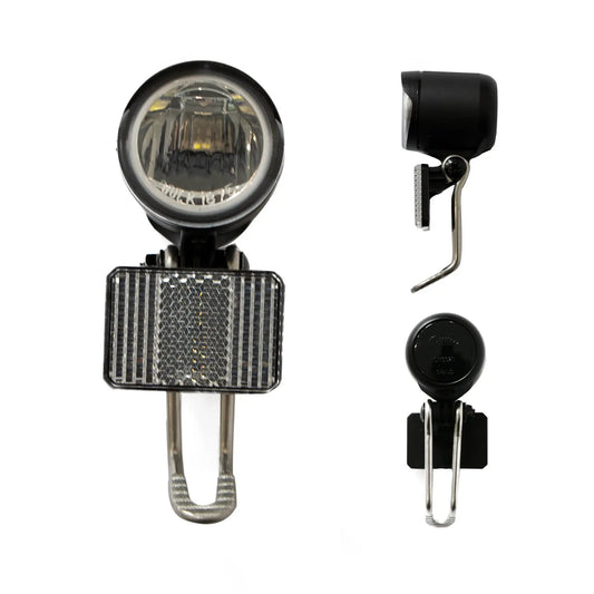 EUNORAU Front Light for Eunorau Ebikes, black compact headlamp with mount and reflector on Tampa Home & Garden Store