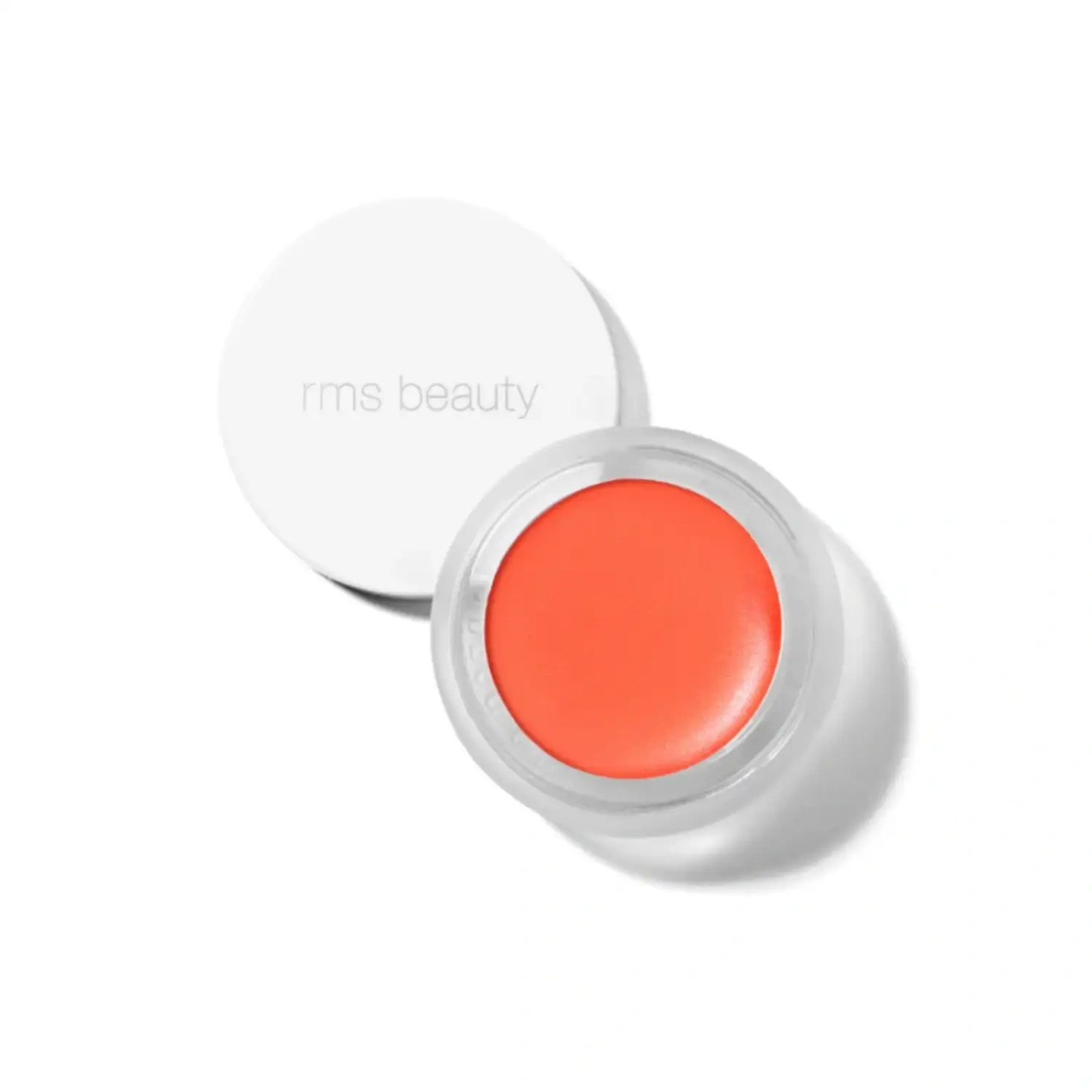RMS Lip2Cheek coral blush in white compact with rms beauty logo on Tampa Home & Garden Store