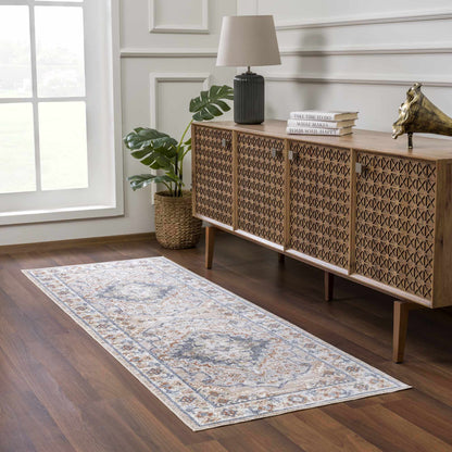 Erez Flat Pile Washable Rug blue-gray runner by Boutique Rugs on Tampa Home & Garden Store