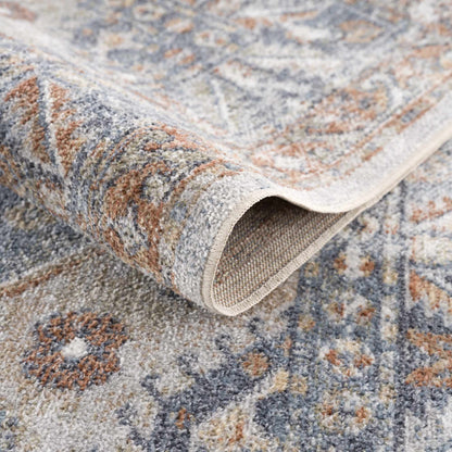 Afya Boutique Washable Rug by Boutique Rugs, gray/rust abstract pattern, plush pile on Tampa Home & Garden Store