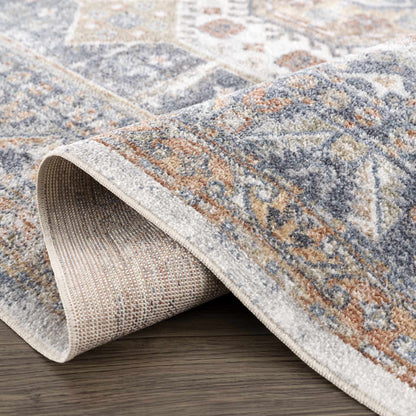 Afya Boutique Washable Rug, blue gray beige abstract pattern, machine washable on Tampa Home & Garden Store