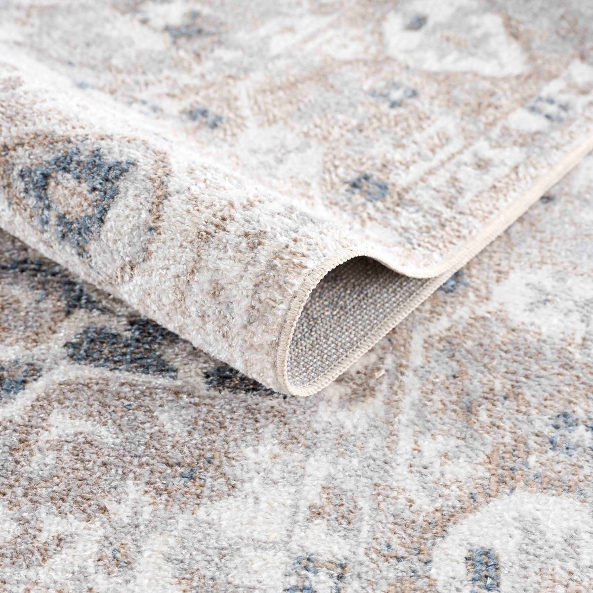 Dobry Boutique Washable Rug beige-gray textured pile with rolled edge by Boutique Rugs on Tampa Home & Garden Store