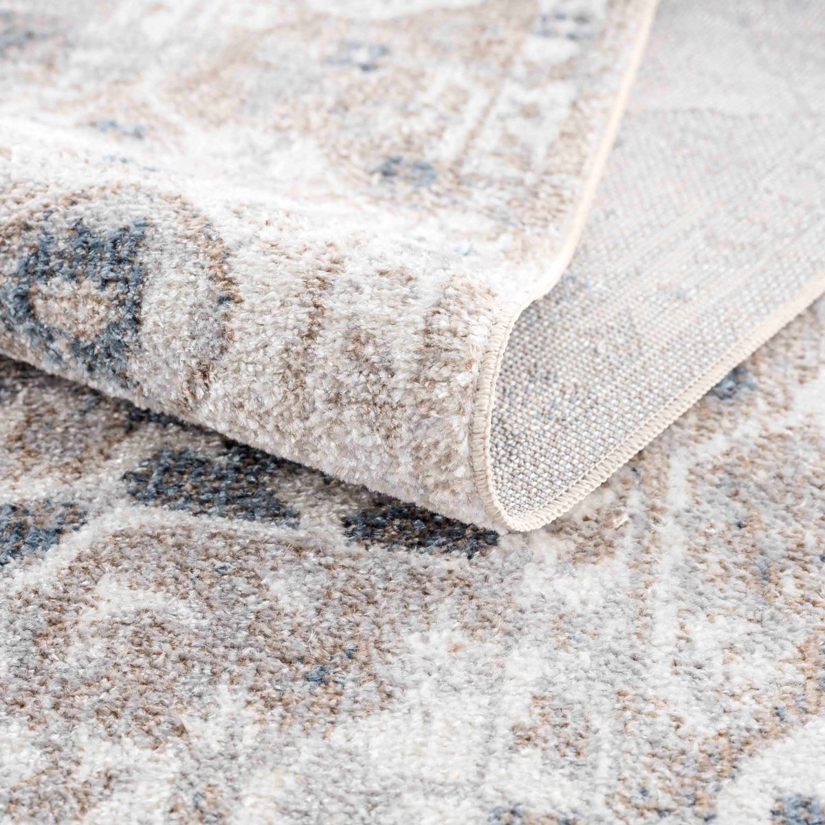 Dobry Boutique Washable Rug, beige multi-tone plush rug with soft pile and folded edge, Boutique Rugs on Tampa Home & Garden Store