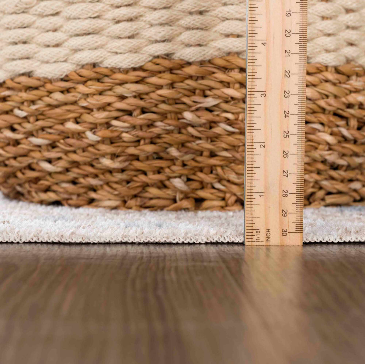 Dobry Boutique Washable Rug Boutique Rugs natural braided jute texture cream border on Tampa Home & Garden Store