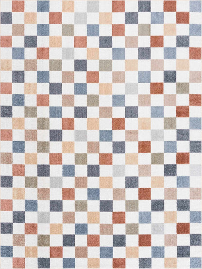 Alie Colorful Checkered Washable Rug multicolor checkered pattern Boutique Rugs on Tampa Home & Garden Store