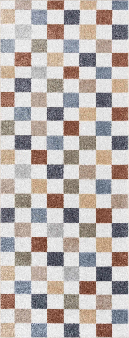 Alie Colorful Checkered Washable Rug, multi-color checker squares, Boutique Rugs on Tampa Home & Garden Store