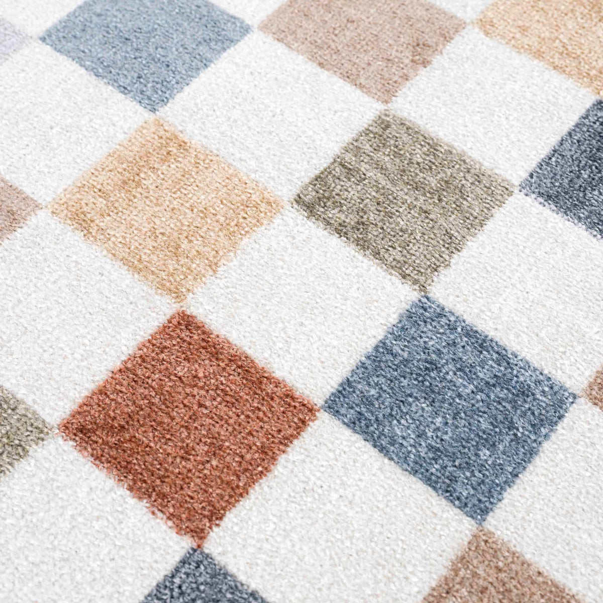 Alie Colorful Checkered Washable Rug by Boutique Rugs, multicolor diamond pattern on Tampa Home & Garden Store