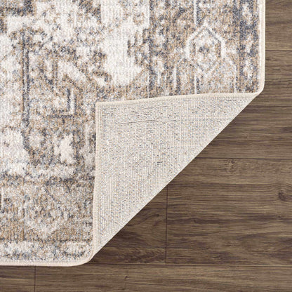 Hera Flat Pile Washable Rug with beige and blue abstract pattern, Boutique Rugs on Tampa Home & Garden Store