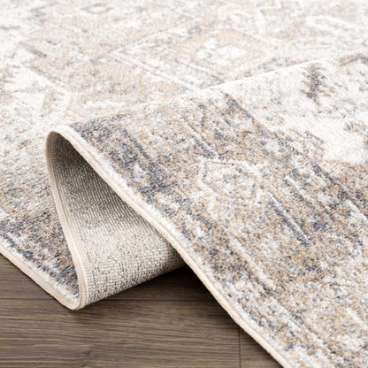 Hera Flat Pile Washable Rug beige gray abstract pattern by Boutique Rugs on Tampa Home & Garden Store