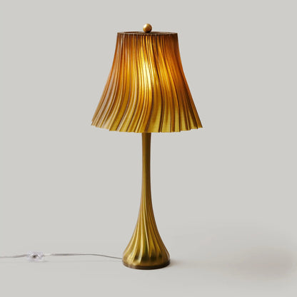 Pleat Lamp with gold-toned pleated shade, table lamp style on Tampa Home & Garden Store