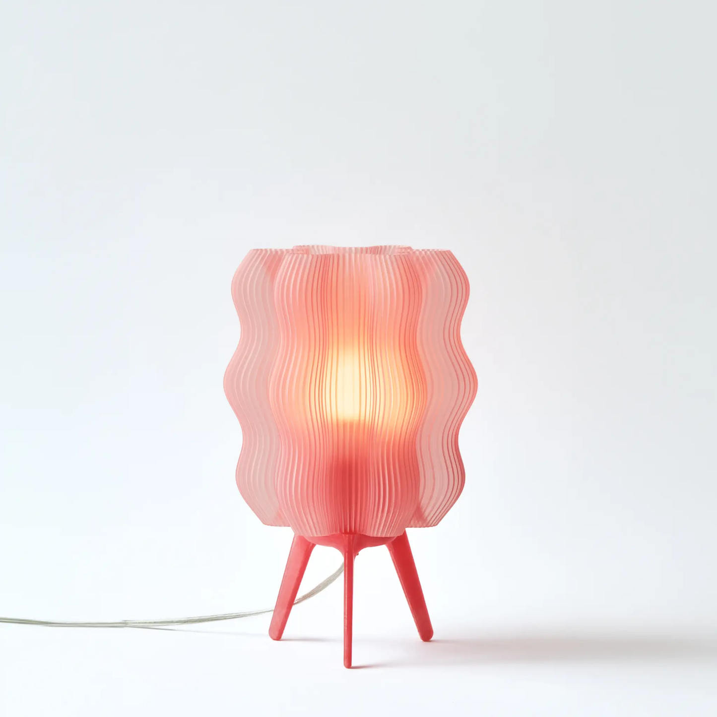 Eco Friendly Wavy Jellyfish Desk Lamp pink ribbed plastic body by Wooj Design table lamp on Tampa Home & Garden Store