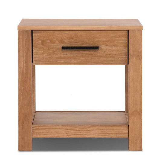 Farmhouse Traditional Rustic Pine Wood 1-Drawer Nightstand Bedside Table - Tampa Home & Garden Store