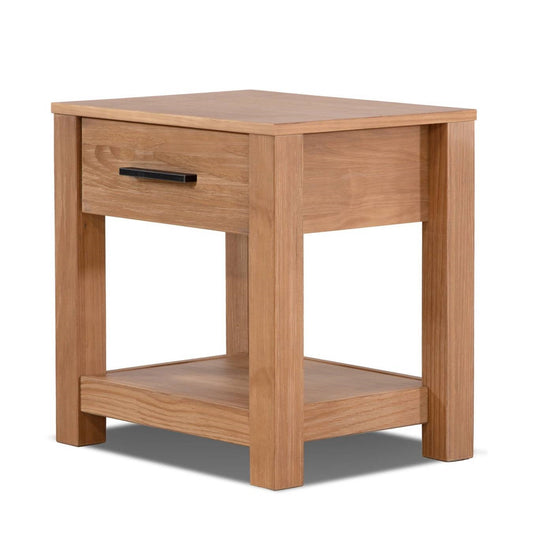 Farmhouse Traditional Rustic Pine Wood 1-Drawer Nightstand Bedside Table - Tampa Home & Garden Store