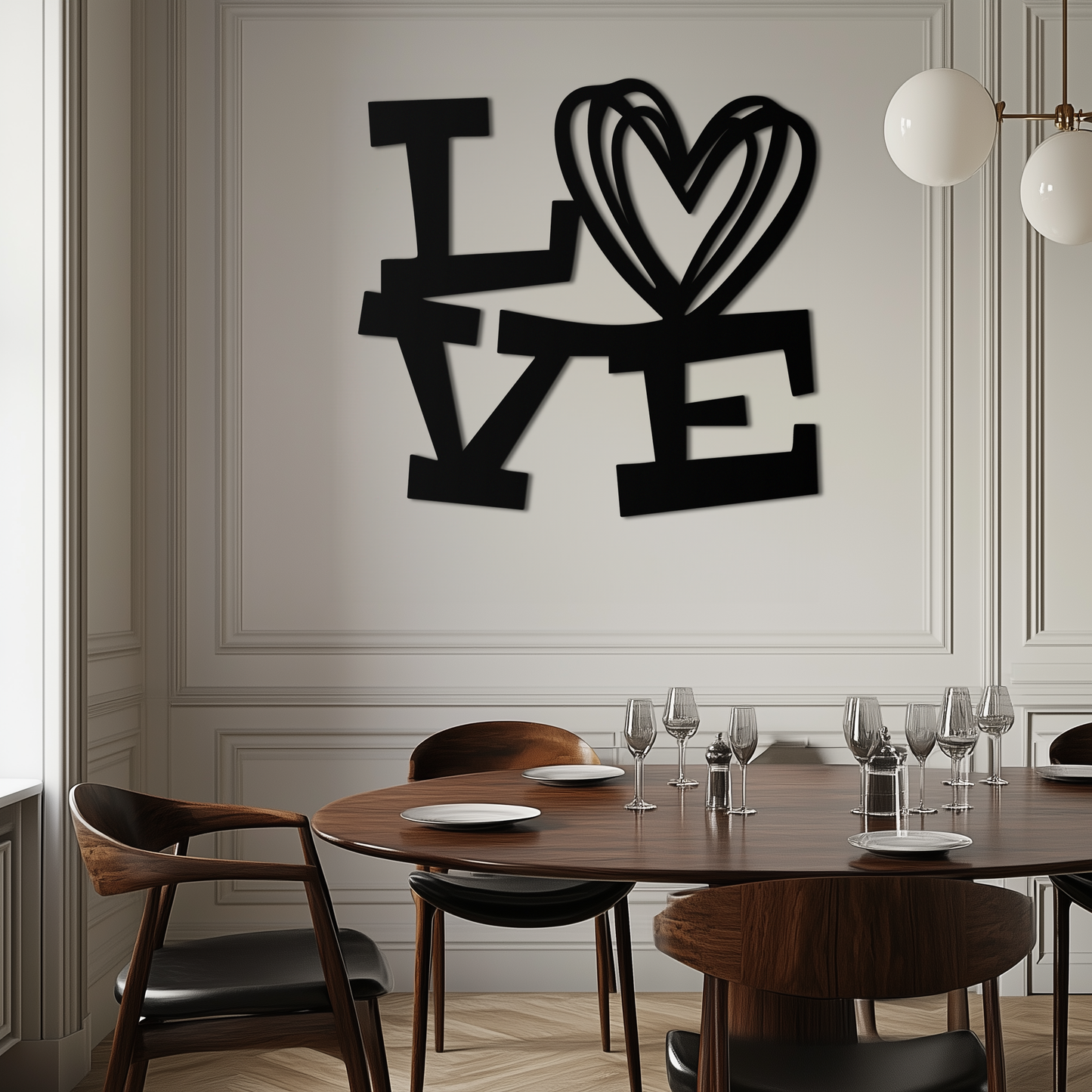 LOVE Heart Modern Metal Wall Art – Romantic Black Metal Wall Decor- KAF566 - Tampa Home & Garden Store